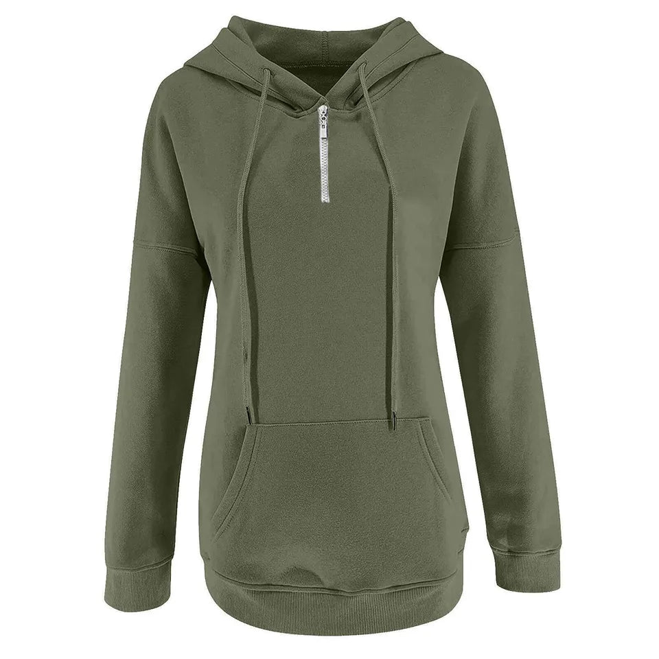 Stylish Women Autumn Zipper Hoodie with Pocket