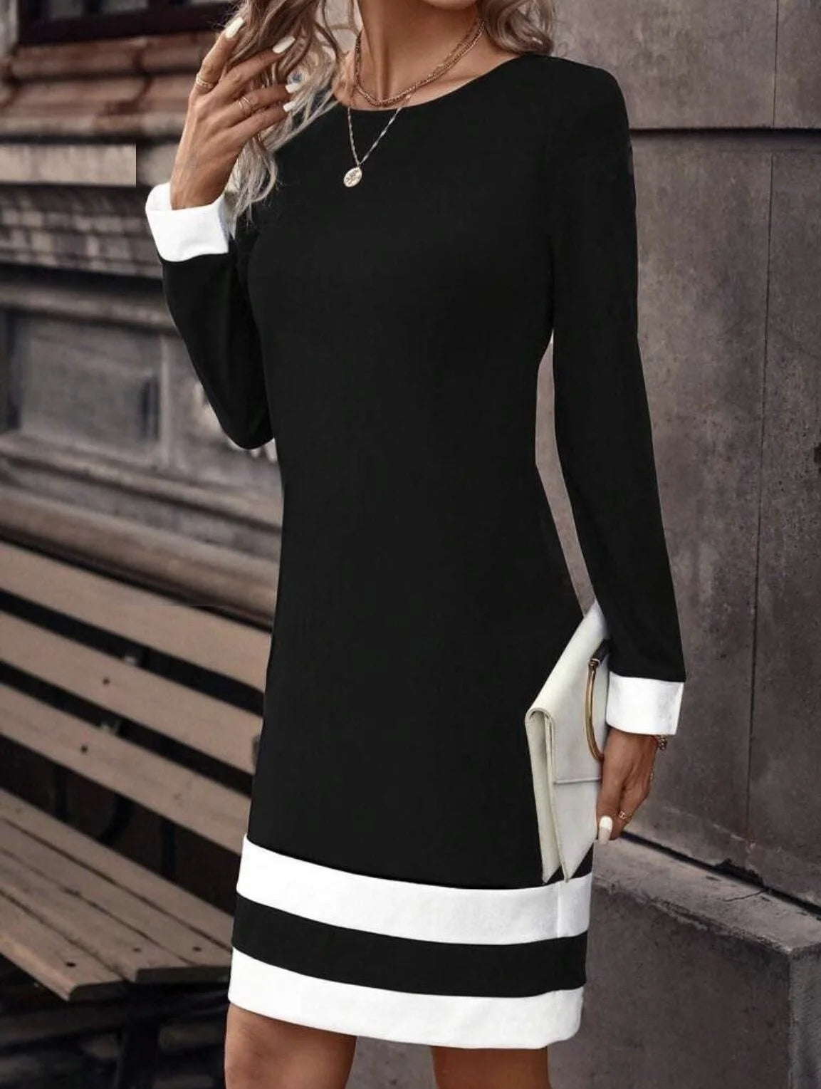 Long Sleeve Bodycon Dress – Women’s Slim Fit Mini Dress