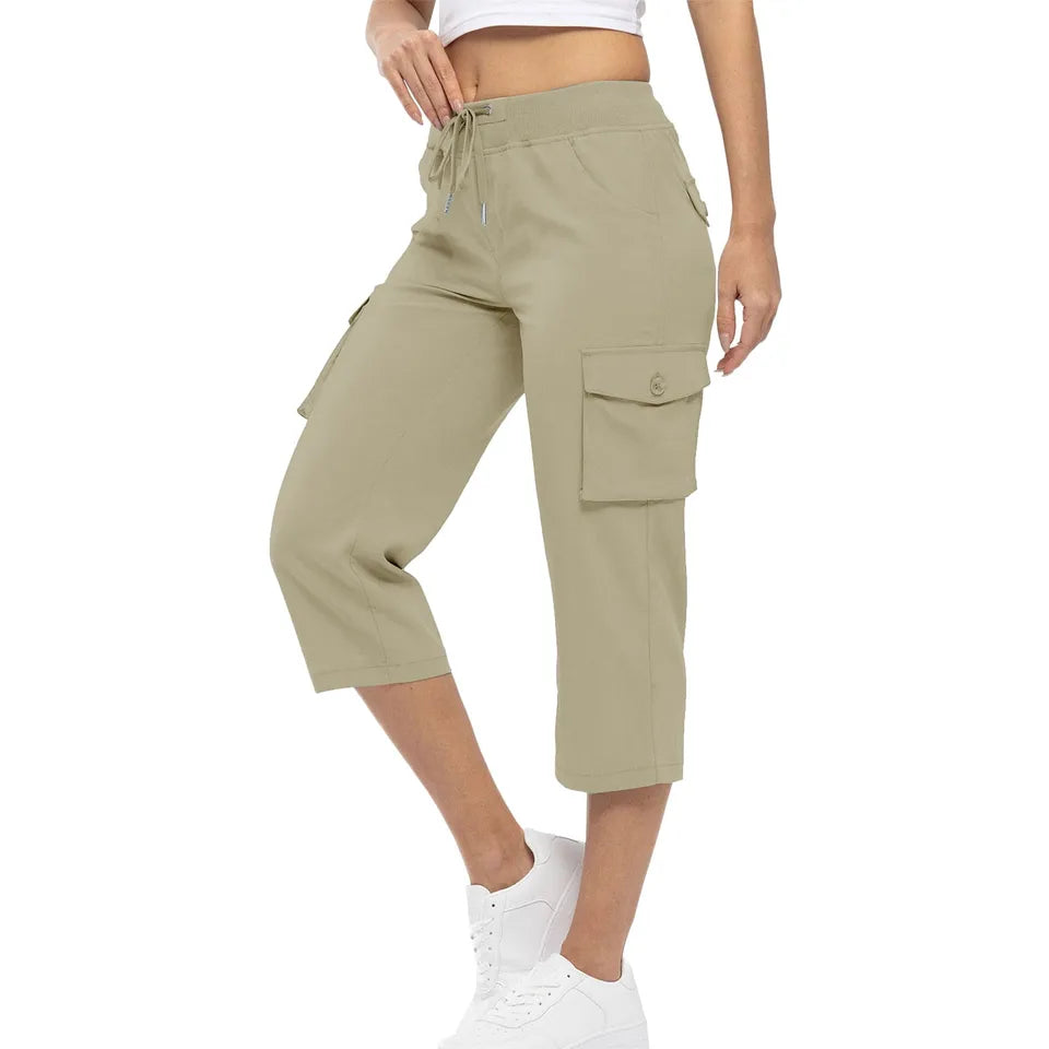 Stylish High Waisted Cargo Capris for Women