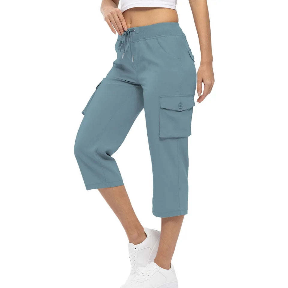 Stylish High Waisted Cargo Capris for Women