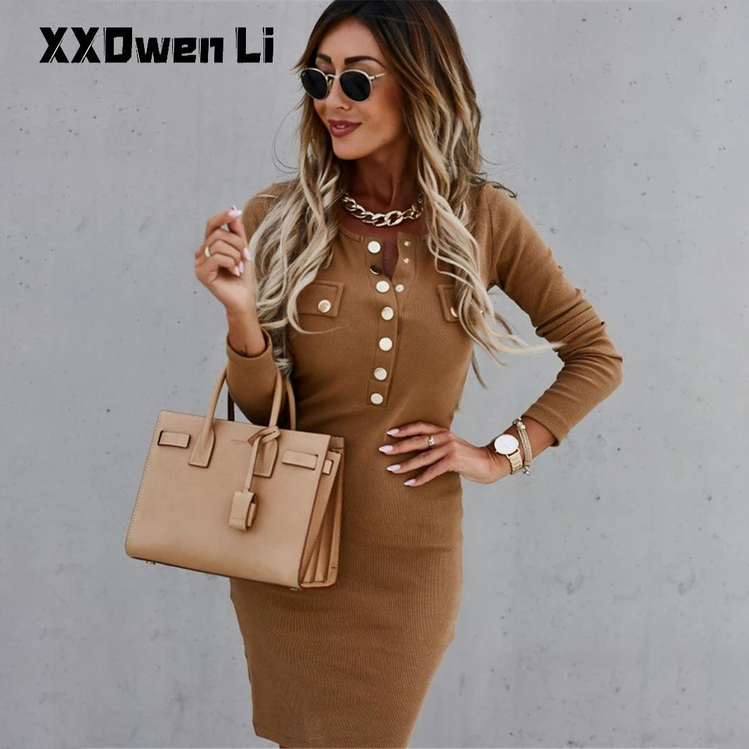Winter Woman Elegant Long Sleeve