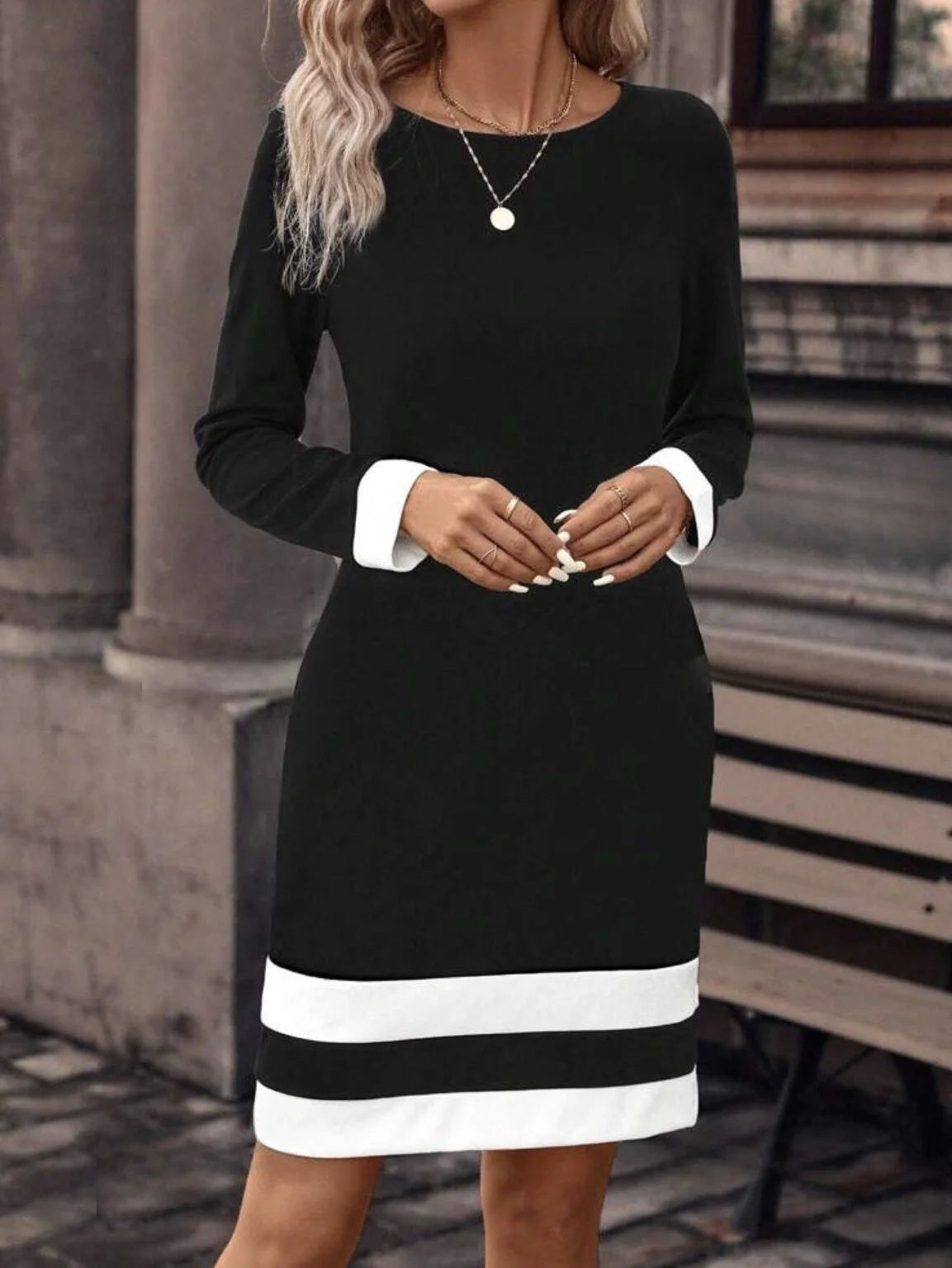 Long Sleeve Bodycon Dress – Women’s Slim Fit Mini Dress